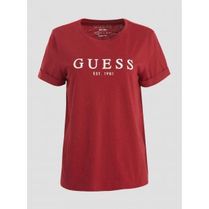 Eco Red 1981 Roll Cuff Logo T-Shirt