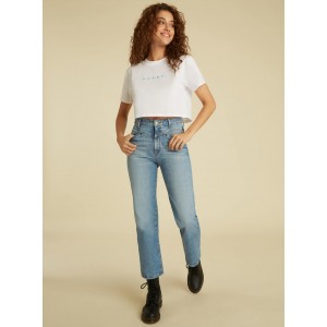 GUESS Originals White Arch Logo Crop T-Shirt