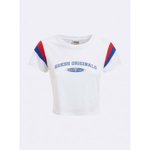 Guess Originals White Natashia Crop Baby T-Shirt