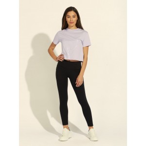 Eco Lilac Purple Adele Logo Crop T-Shirt