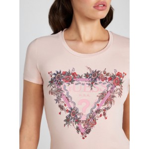 Eco Light Pink Flower Triangle Logo T-Shirt