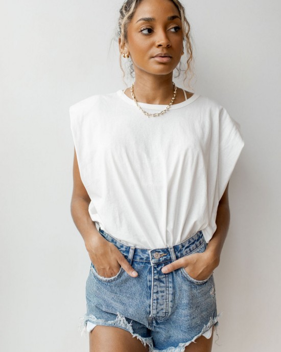 hopeful high rise denim shorts