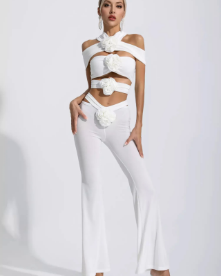 Makenzie White Floral Cutout Set