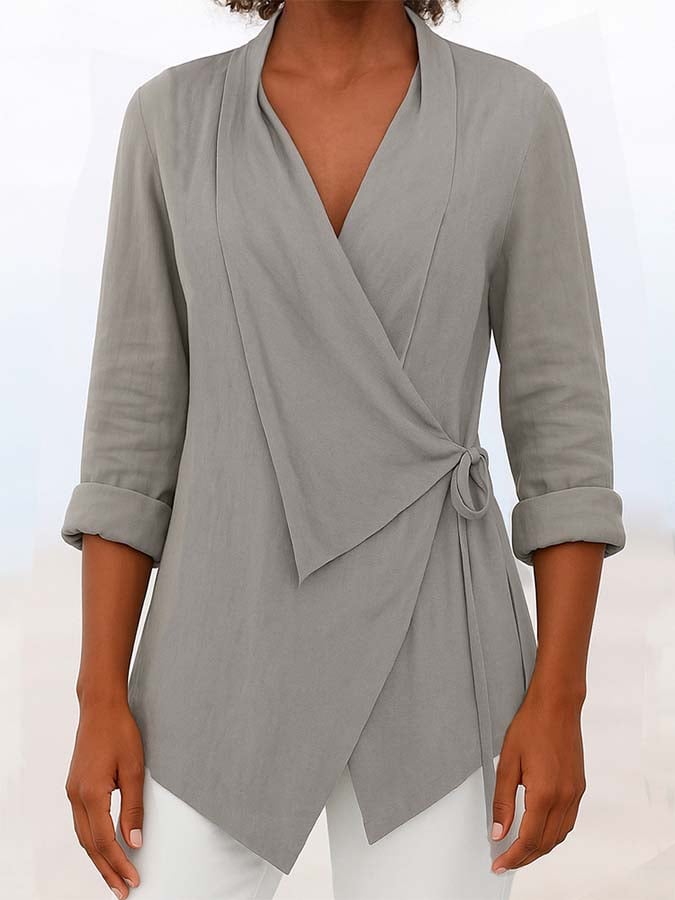 Women'S Casual Solid Color Tie Top