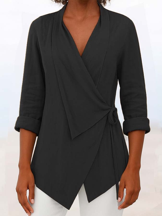 Women'S Casual Solid Color Tie Top