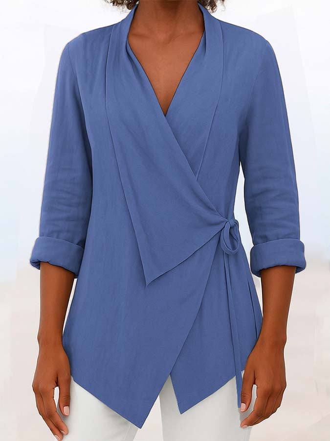 Women'S Casual Solid Color Tie Top