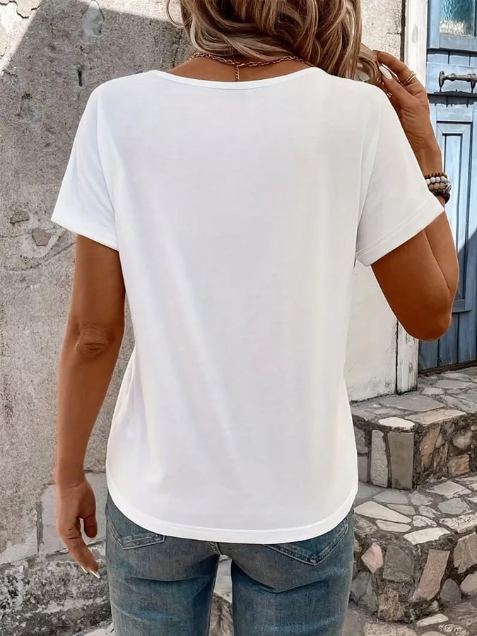 Women's Casual Solid Color Short Sleeve T-Shirt