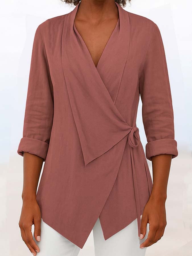 Women'S Casual Solid Color Tie Top